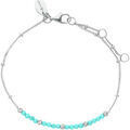 Bracelets Orusbijoux Bracelet Argent Rhodi&eacute; Pampilles Dor&eacute;es Et Pierres Argent&eacute; Grenoble