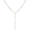 Collier Orusbijoux Collier Cravate Argent Dor&eacute; Perles Naturelles Amazonite Dor&eacute;