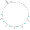 Bijoux Orusbijoux Bracelet Argent Rhodi&eacute; Motif Croix Et Pierres Amazonite Argent&eacute;