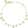 Bijoux Orusbijoux Bracelet Argent Dor&eacute; Pampilles Et Pierres Turquoise Bleu