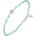 Bracelets Orusbijoux Bracelet Argent Rhodi&eacute; C?ur Serti Blanc Pierres Amazonite Argent&eacute; Grenoble