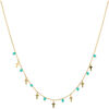Collier Orusbijoux Collier Argent Dor&eacute; Petites Croix Et Pierres Naturelles Bleu