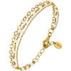Bijoux Orusbijoux Bracelet Argent Dor&eacute; Triple Chaine Petite Perles Pierre Dor&eacute;