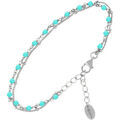Bracelets Orusbijoux Bracelet En Argent Rhodi&eacute; Double Chaine Pierres Naturelles Argent&eacute; Grenoble