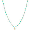 Collier Orusbijoux Collier Argent Dor&eacute; &eacute;toile En Zirconium Blanc Et Perles Bleu