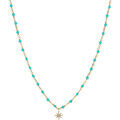 Collier Orusbijoux Collier Argent Dor&eacute; &eacute;toile En Zirconium Blanc Et Perles Bleu Grenoble