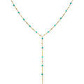Collier Orusbijoux Collier Cravate Argent Dor&eacute; Perles Naturelles Turquoise Bleu Grenoble