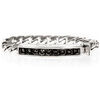 Bracelets Orusbijoux Gourmette Bracelet Moderne Argent Pierre Noire