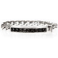 Bracelets Orusbijoux Gourmette Bracelet Moderne Argent Pierre Noire Grenoble