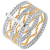 Bijoux Orusbijoux Bague Argent Dor&eacute;e Rhodi&eacute; Anneaux Ondul&eacute;s Dor&eacute;