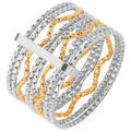 Bijoux Orusbijoux Bague Argent Dor&eacute;e Rhodi&eacute; Anneaux Ondul&eacute;s Dor&eacute; Grenoble