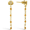 Boucles oreilles Orusbijoux Boucles D'oreilles Argent Dor&eacute; Pendantes Gouttes Pierres Dor&eacute;