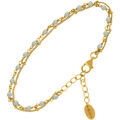 Bracelets Orusbijoux Bracelet En Argent Dor&eacute; Double Chaine Pierres Naturelles Dor&eacute; Grenoble