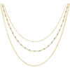 Bijoux Orusbijoux Collier Argent Dor&eacute; Triple Collier Petite Perles Pierre Dor&eacute;