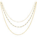 Bijoux Orusbijoux Collier Argent Dor&eacute; Triple Collier Petite Perles Pierre Dor&eacute;