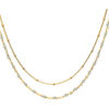 Collier Orusbijoux Collier Argent Dor&eacute; Double Chaine Et Pierres Naturelles Dor&eacute;