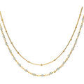 Colliers sur Grenoble : Collier Orusbijoux Collier Argent Dor&eacute; Double Chaine Et Pierres Naturelles Dor&eacute;