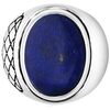 Bijoux Orusbijoux Bague Argent Homme Lapis Asym&eacute;trique Bleu