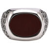 Bijoux Orusbijoux Bague Chevali&egrave;re Homme Argent Noblesse ?il De Tigre Rouge Rouge