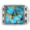 Bijoux Orusbijoux Chevali&egrave;re Argent Homme &eacute;toiles Pierre Turquoise Bleu