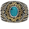 Bijoux Orusbijoux Bague Homme Argent Dor&eacute; Soleil Ethnique Turquoise Bleu