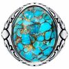 Bijoux Orusbijoux Chevali&egrave;re Homme Royale Turquoise Argent Bleu