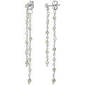 Boucles oreilles Orusbijoux Boucles D Oreilles Argent Rhodi&eacute; Double Chaine Longue Et Argent&eacute; Grenoble