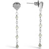 Boucles oreilles Orusbijoux Boucles D'oreilles Argent Rhodi&eacute; Pendantes C?ur Pierres Argent&eacute;