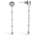 Boucles oreilles Orusbijoux Boucles D'oreilles Argent Rhodi&eacute; Pendantes C?ur Pierres Argent&eacute; Grenoble