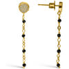 Boucles oreilles Orusbijoux Boucles D'oreilles Argent Dor&eacute; Pendantes Rondes Pierres Dor&eacute;