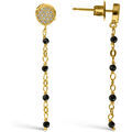 Boucles oreilles Orusbijoux Boucles D'oreilles Argent Dor&eacute; Pendantes Rondes Pierres Dor&eacute; Grenoble