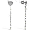 Boucles oreilles Orusbijoux Boucles D'oreilles Argent Rhodi&eacute; Pendantes Rondes Pierres Argent&eacute;