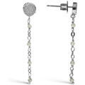 Boucles oreilles Orusbijoux Boucles D'oreilles Argent Rhodi&eacute; Pendantes Rondes Pierres Argent&eacute; Grenoble