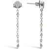 Boucles oreilles Orusbijoux Boucles D'oreilles Argent Rhodi&eacute; Pendantes Gouttes Pierres Argent&eacute;