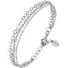 Bijoux Orusbijoux Bracelet Argent Rhodi&eacute; Triple Chaine Petite Perles Pierre Argent&eacute;
