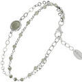 Bracelets Orusbijoux Bracelet En Argent Rhodi&eacute; Double Chaine Pierres Naturelles Argent&eacute;
