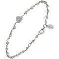 Bracelets Orusbijoux Bracelet Argent Rhodi&eacute; C?ur Serti Blanc Pierres Argent&eacute; Grenoble