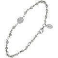 Bracelets Orusbijoux Bracelet Argent Rhodi&eacute; M&eacute;daillon Serti Blanc Et Pierres Argent&eacute;