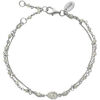 Bracelets Orusbijoux Bracelet Argent Rhodi&eacute; Double Chaine Goutte Et Pierres Argent&eacute;