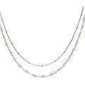 Collier Orusbijoux Collier Argent Rhodi&eacute; Double Chaine Et Pierres Naturelles Argent&eacute; Grenoble