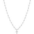Collier Orusbijoux Collier Argent Rhodi&eacute; Croix En Zirconium Blanc Et Pierres Argent&eacute; Grenoble