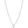 Collier Orusbijoux Collier Argent Rhodi&eacute; C?ur Diamant&eacute; Et Pierres Argent&eacute;