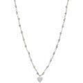 Collier Orusbijoux Collier Argent Rhodi&eacute; C?ur Diamant&eacute; Et Pierres Argent&eacute;