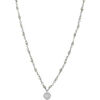 Collier Orusbijoux Collier Argent Rhodi&eacute; M&eacute;daillon Serti Blanc Et Pierres Argent&eacute;