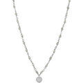 Colliers sur Grenoble : Collier Orusbijoux Collier Argent Rhodi&eacute; M&eacute;daillon Serti Blanc Et Pierres Argent&eacute;