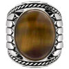 Bijoux Orusbijoux Bague Homme Argent ?il De Tigre Indiana Marron