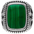 Bijoux Orusbijoux Bague Argent Homme Temple Pierre Malachite Grenoble