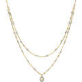 Collier Orusbijoux Collier Argent Dor&eacute; Double Chaine Goutte Pierres Naturelles Dor&eacute; Grenoble