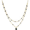 Collier Orusbijoux Collier Argent Dor&eacute; Double Chaine Goutte Pierres Naturelles Dor&eacute;