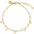 Bijoux Orusbijoux Bracelet Argent Dor&eacute; &eacute;toiles Pierres Naturelles Dor&eacute;